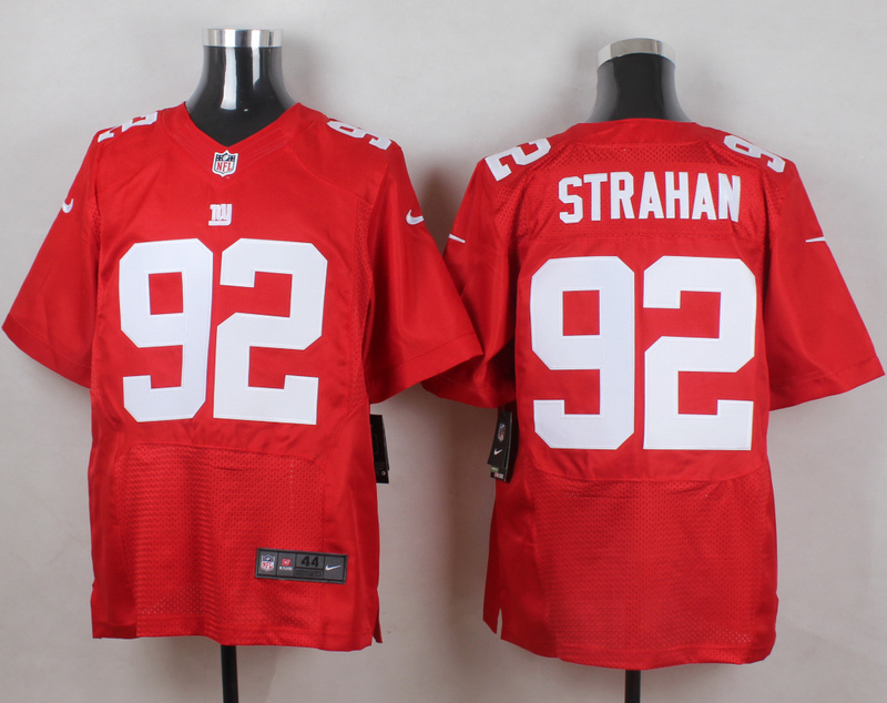 Nike Giants 92 Michael Strahan Red Elite Jersey