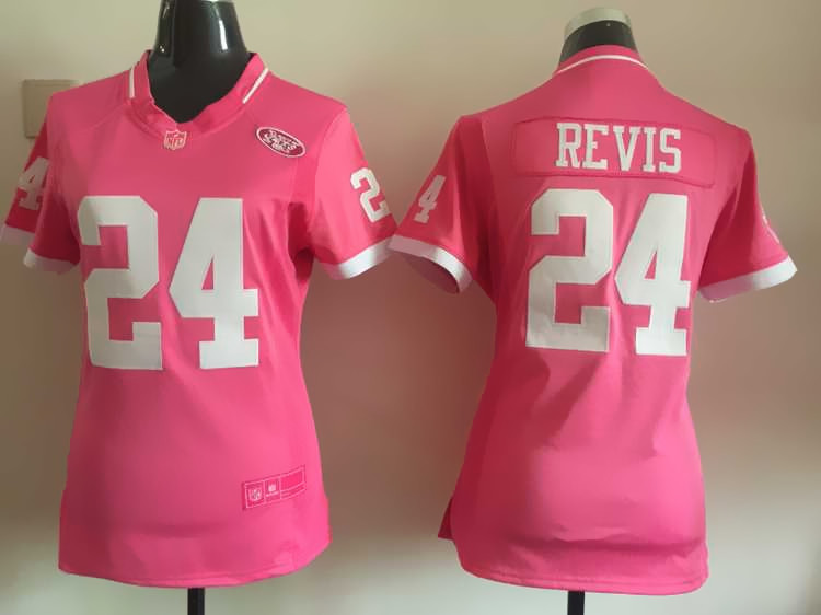 Nike Jets 24 Darrelle Revis Pink Bubble Gum Women Game Jersey
