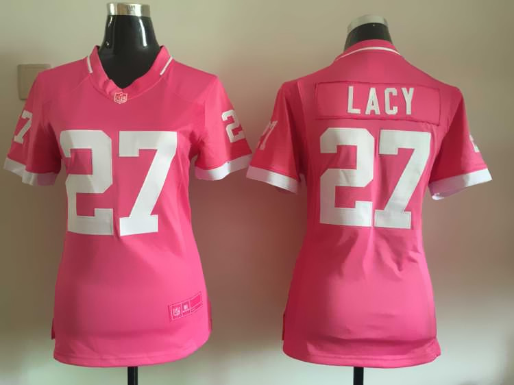 Nike Packers 27 Eddie Lacy Pink Bubble Gum Women Game Jersey