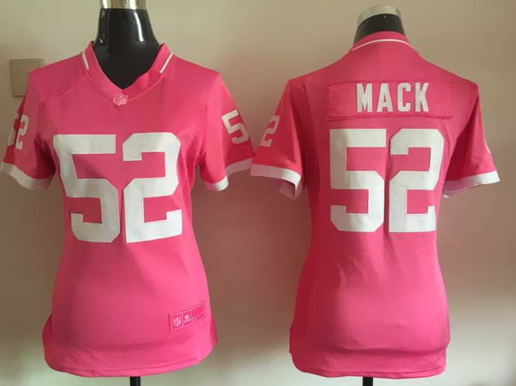 Nike Raiders 52 Khalil Mack Pink Bubble Gum Women Game Jersey