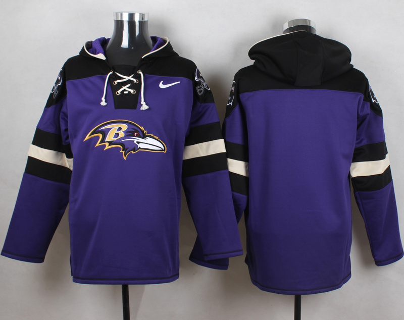 Nike Ravens Purple All Stitched Hooded Sweatshirt