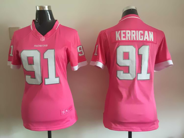 Nike Redskins 91 Ryan Kerrigan Pink Bubble Gum Women Game Jersey