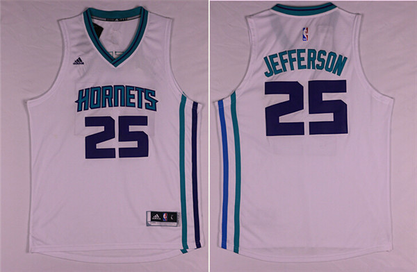 Hornets 25 Al Jefferson White Swingman Jersey