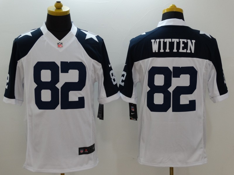 Nike Cowboys 82 Jason Witten White Throwback Limited Jersey