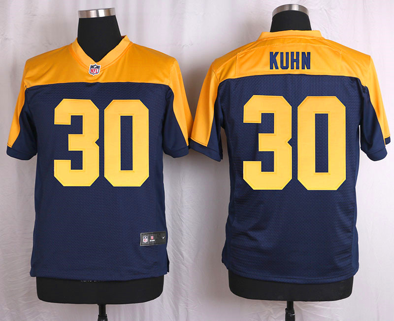 Nike Packers 30 John Kuhn Navy Blue Alternate Elite Jersey
