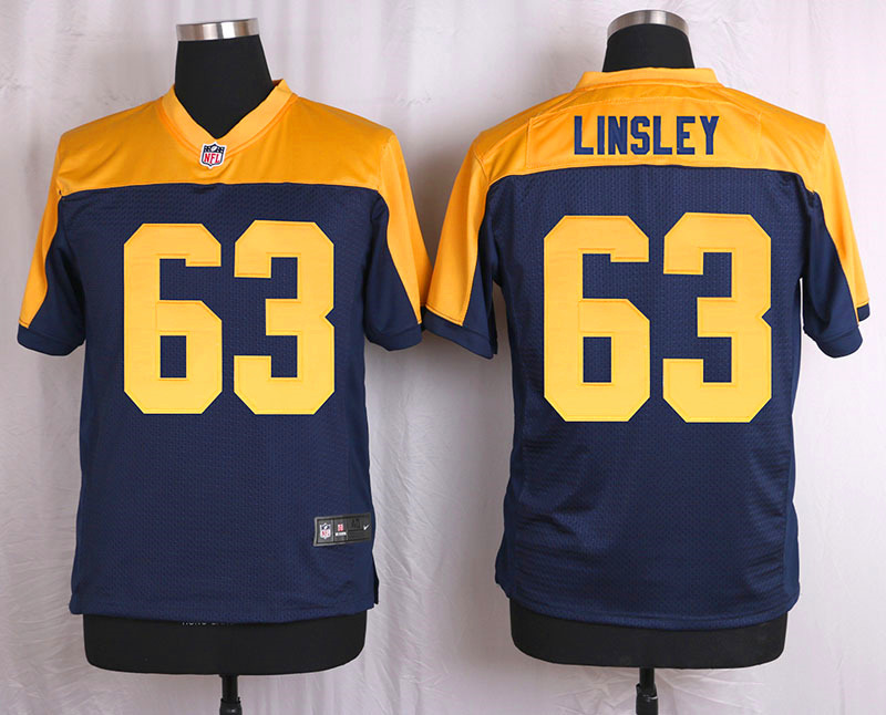 Nike Packers 63 Corey Linsley Navy Blue Alternate Elite Jersey