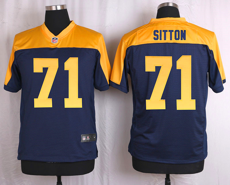 Nike Packers 71 Josh Sitton Navy Blue Alternate Elite Jersey