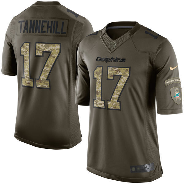 Nike Dolphins 17 Ryan Tannehill Green Salute To Service Limited Jersey
