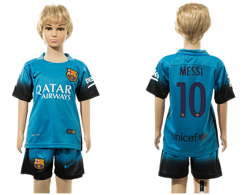 2015-16 Barcelona 10 MESSI Third Away Youth Jersey