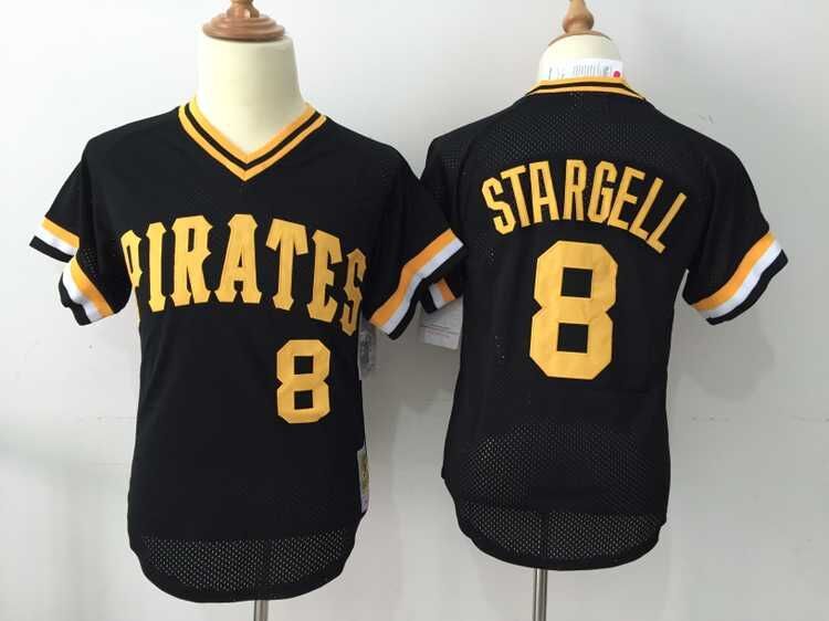 Pirates 8 Willie Stargell Black Mitchell&Ness Jersey