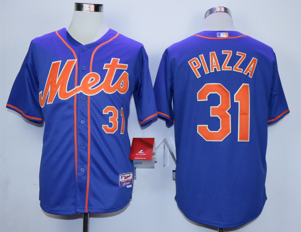 Mets 31 Mike Piazza Blue Cool Base Jersey