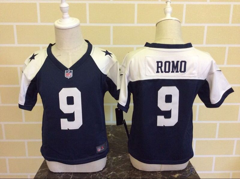 Nike Cowboys 9 Tony Romo Blue Throwback Toddler Game Jersey