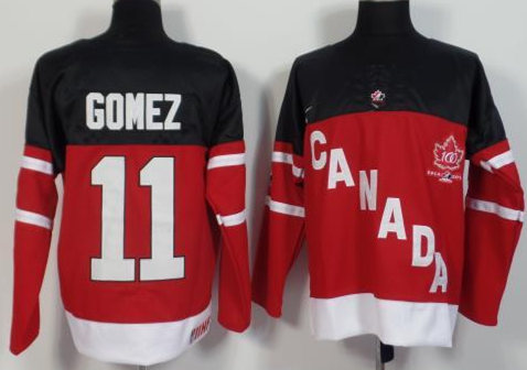 Canada 11 Gomez Red 100th Celebration Jersey