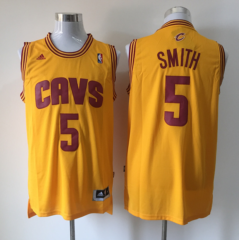 Cavaliers 5 J.R. Smith Yellow Swingman Jersey
