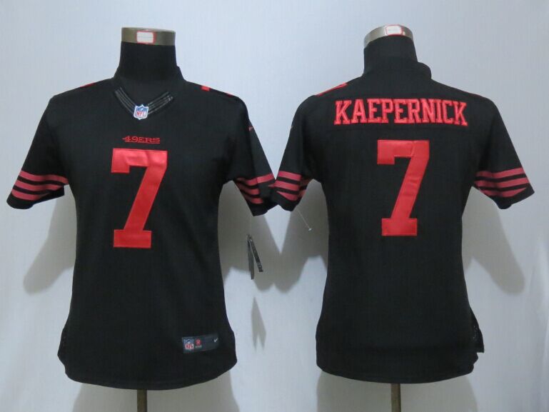 Nike 49ers 7 Colin Kaepernick Impact Limited Black Women Jersey