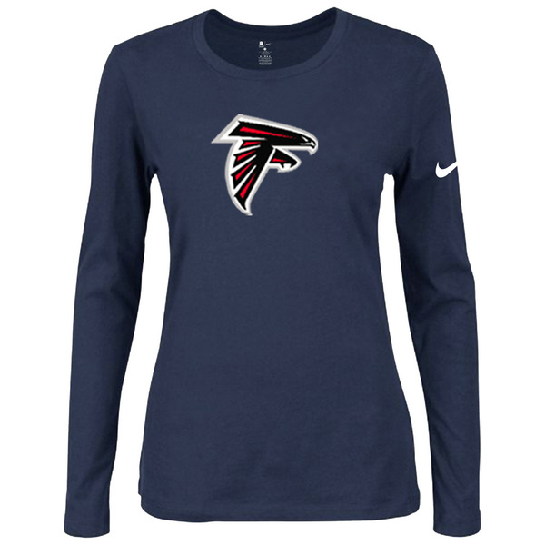 Nike Atlanta Falcons D.Blue Long Sleeve Women T Shirt - Click Image to Close
