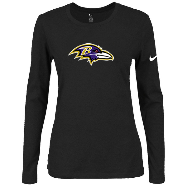 Nike Baltimore Ravens Black Long Sleeve Women T Shirt