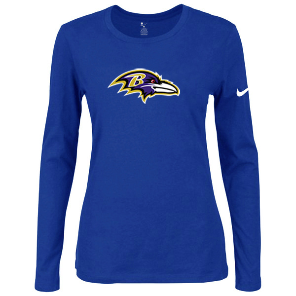 Nike Baltimore Ravens Blue Long Sleeve Women T Shirt