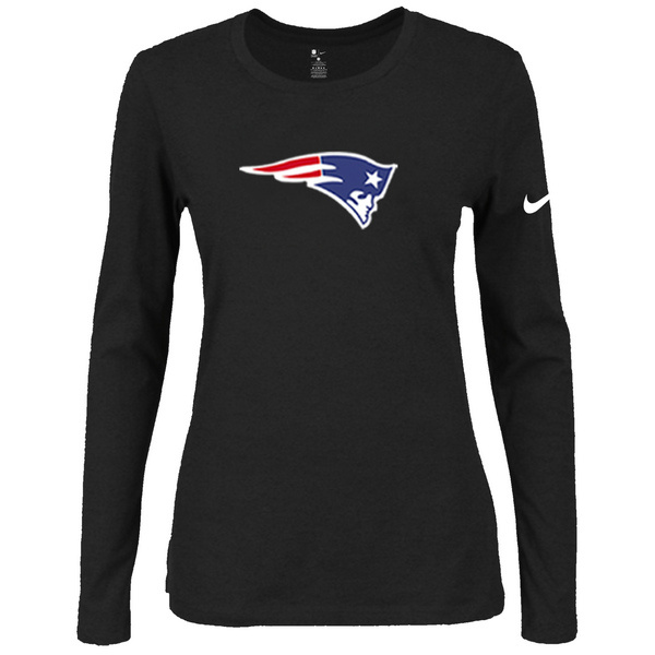 Nike New England Patriots Black Long Sleeve Women T Shirt