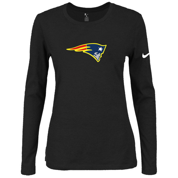 Nike New England Patriots Black Long Sleeve Women T Shirt02