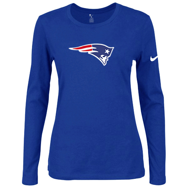 Nike New England Patriots Blue Long Sleeve Women T Shirt