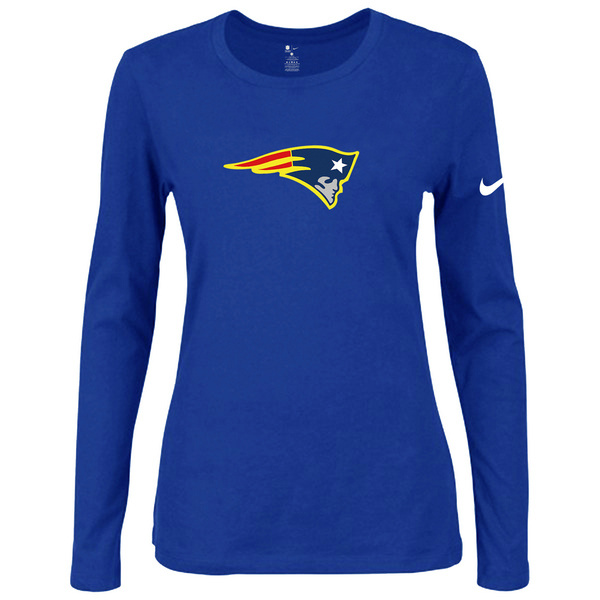 Nike New England Patriots Blue Long Sleeve Women T Shirt02