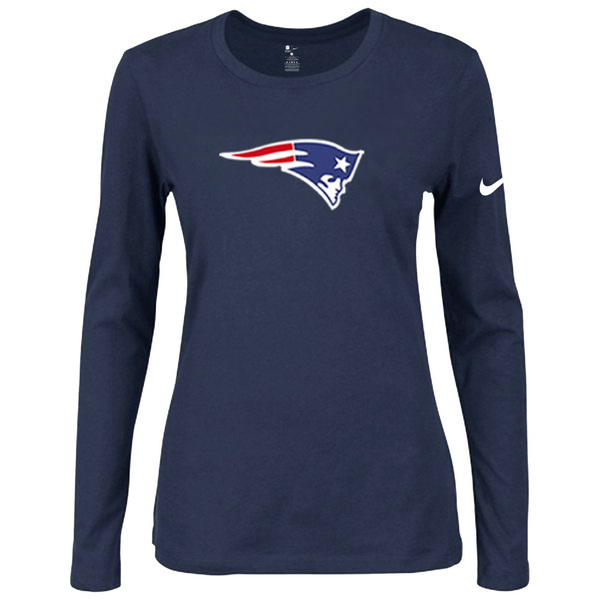 Nike New England Patriots D.Blue Long Sleeve Women T Shirt