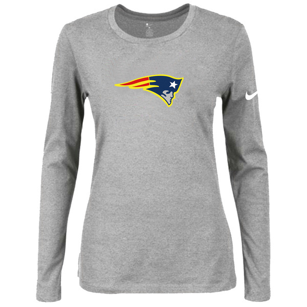 Nike New England Patriots Grey Long Sleeve Women T Shirt02