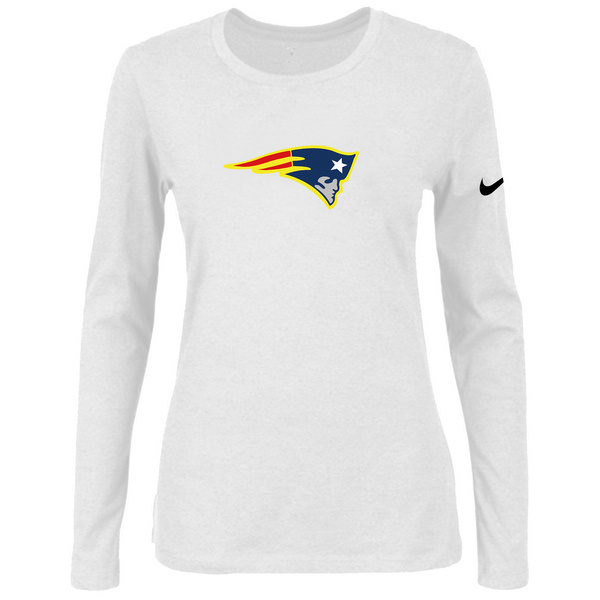Nike New England Patriots White Long Sleeve Women T Shirt