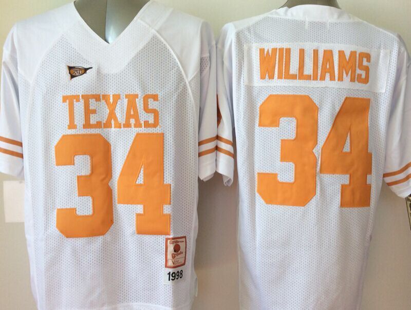 Texas Longhorns 34 Ricky Williams White College Jersey