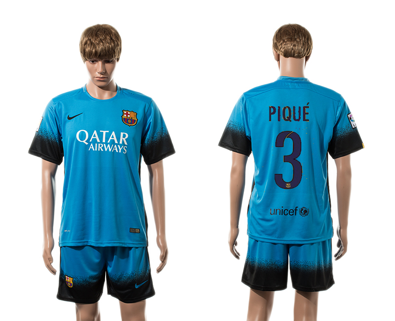 2015-16 Barcelona 3 PIQUE Third Away Jersey
