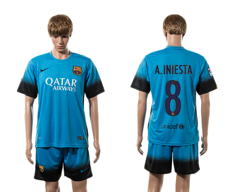 2015-16 Barcelona 8 A.INIESTA Third Away Jersey