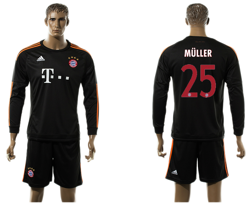 2015-16 Bayern Munchen 25 MULLER Third Away Long Sleeve Jersey
