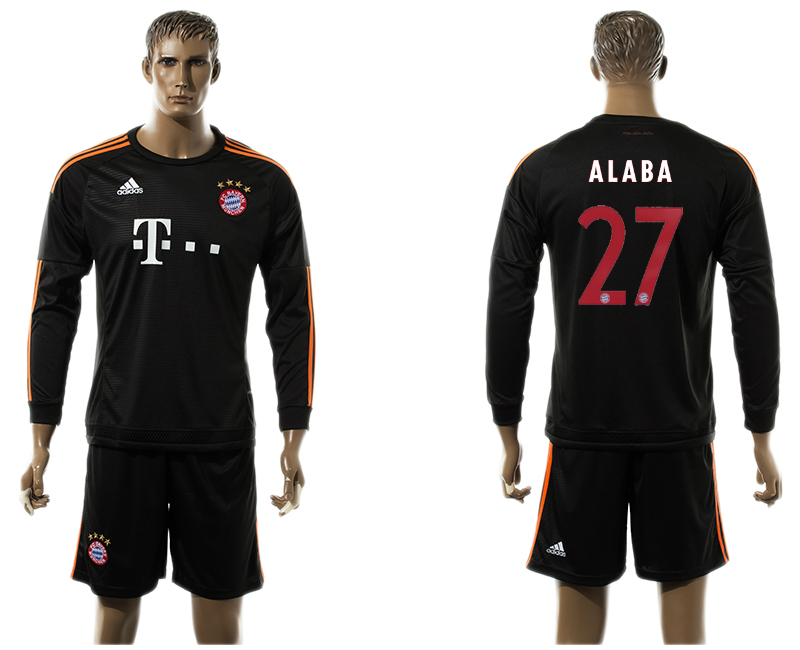 2015-16 Bayern Munchen 27 ALABA Third Away Long Sleeve Jersey