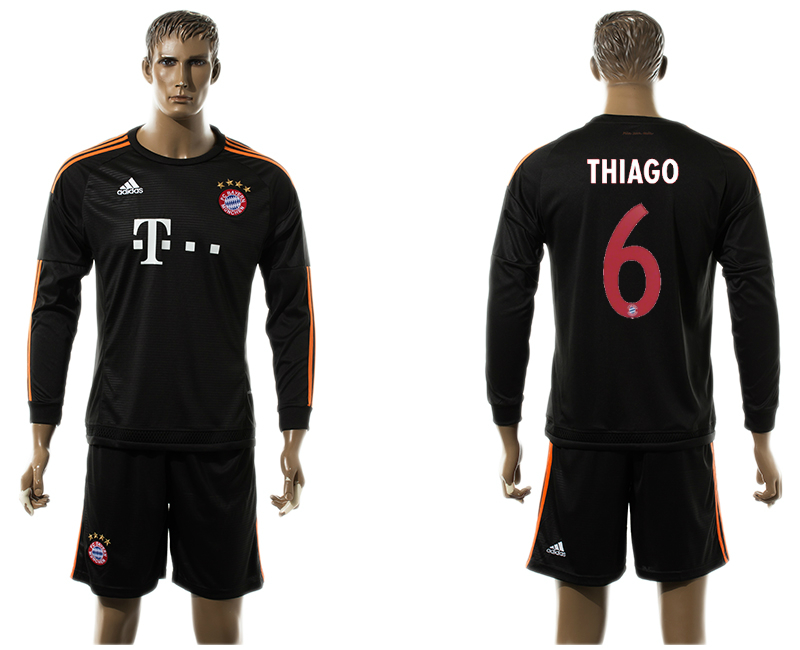 2015-16 Bayern Munchen 6 THIAGO Third Away Long Sleeve Jersey
