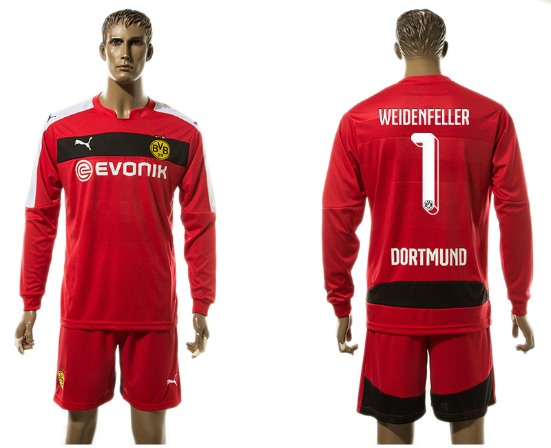 2015-16 Dortmund 1 WEIDENFELLER Goalkeeper Long Sleeve Jersey