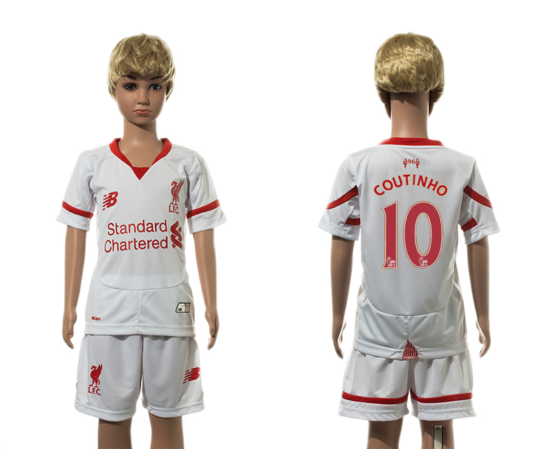 2015-16 Liverpool 10 COUTINHO Away Youth Jersey