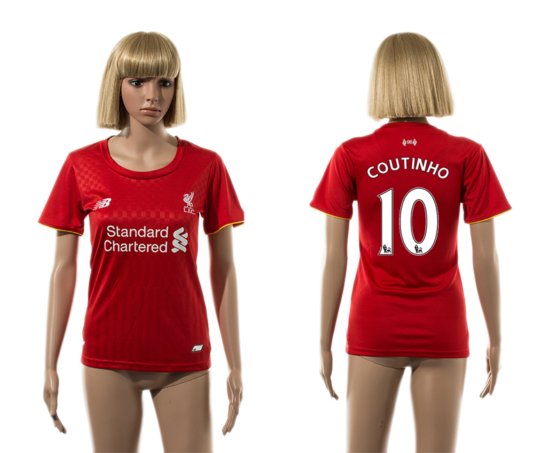 2015-16 Liverpool 10 COUTINHO Home Women Jersey