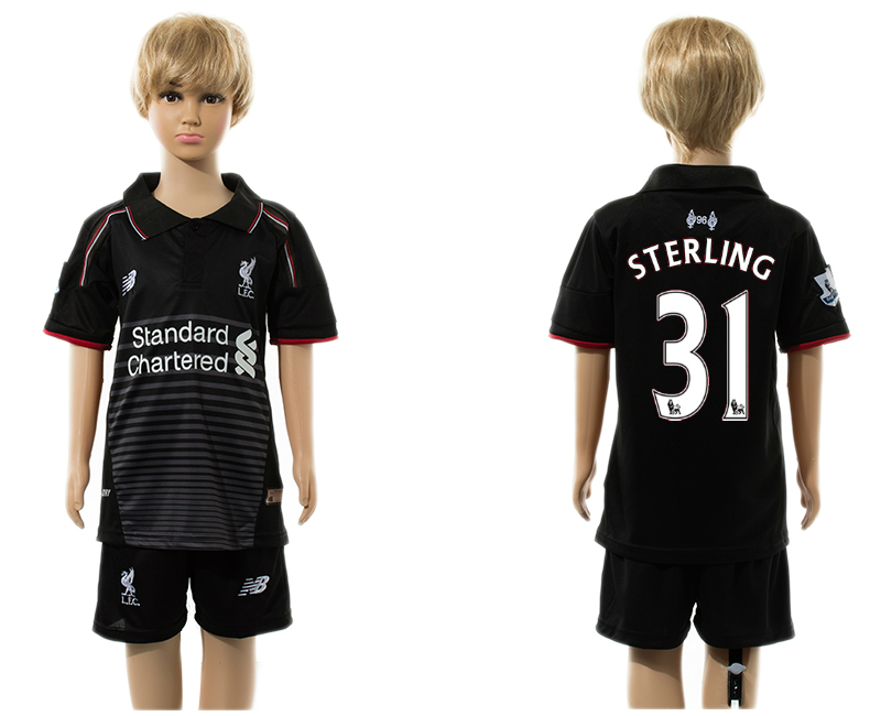2015-16 Liverpool 31 STERLING Third Away Youth Jersey
