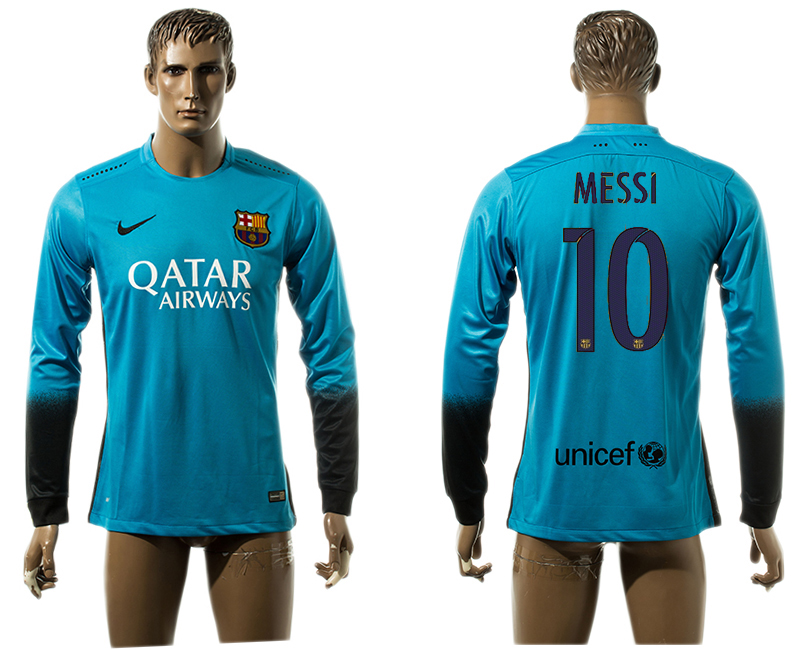 2015-16 Barcelona 10 MESSI Third Away Long Sleeve Thailand Jersey