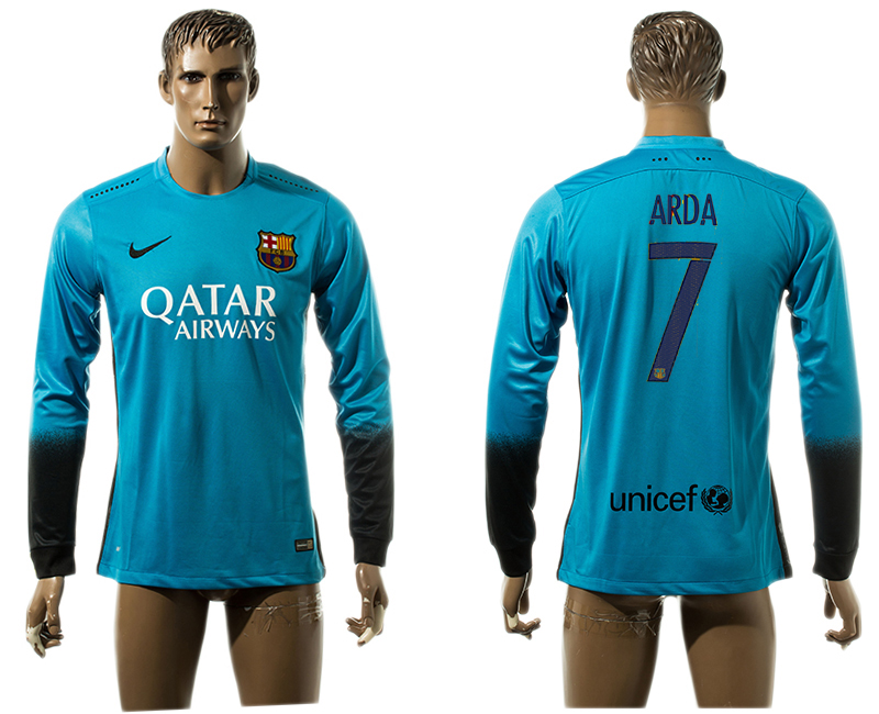 2015-16 Barcelona 7 ARDA Third Away Long Sleeve Thailand Jersey