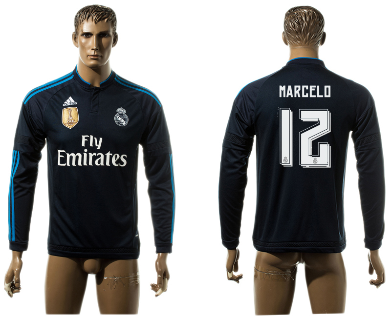 2015-16 Real Madrid 12 MARCELO Third Away Long Sleeve Thailand Jersey