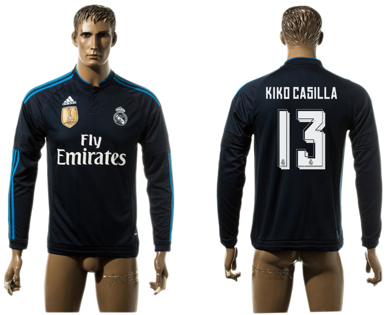 2015-16 Real Madrid 13 KIKI CASILLA Third Away Long Sleeve Thailand Jersey 2015-16 Real Madrid 13 KIKI CASILLA Third Away Long Sleeve Thailand Jersey