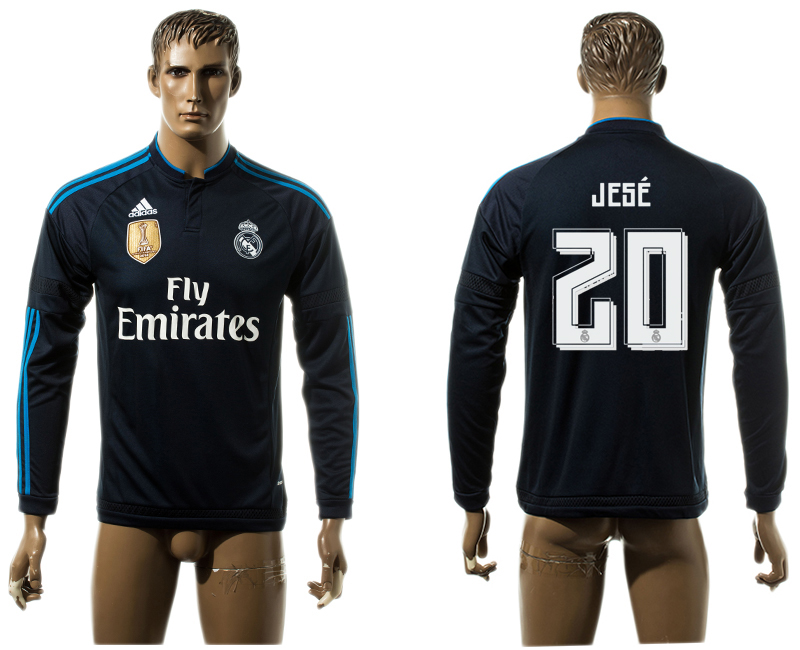 2015-16 Real Madrid 20 JESE Third Away Long Sleeve Thailand Jersey 2015-16 Real Madrid 20 JESE Third Away Long Sleeve Thailand Jersey