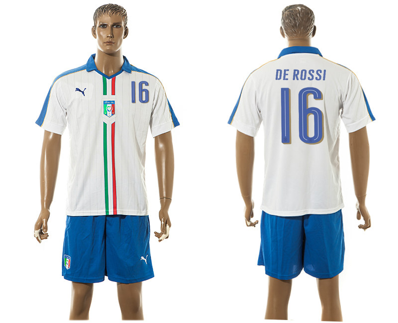 Italy 16 DE ROSSI UEFA Euro 2016 Away Jersey