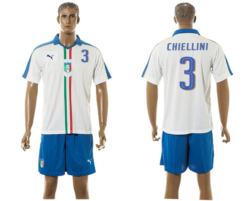 Italy 3 CHIELLINI UEFA Euro 2016 Away Jersey