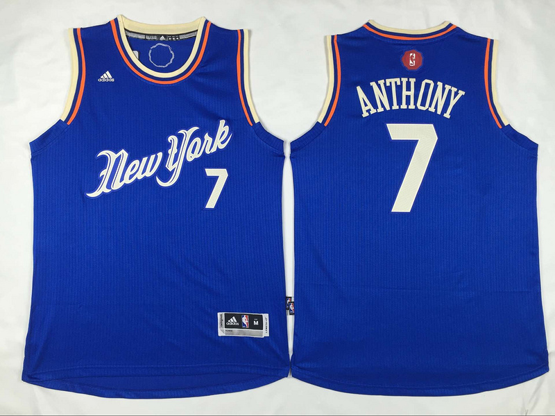 Knicks 7 Carmelo Anthony Blue 2015-16 Christmas Day Swingman Jersey