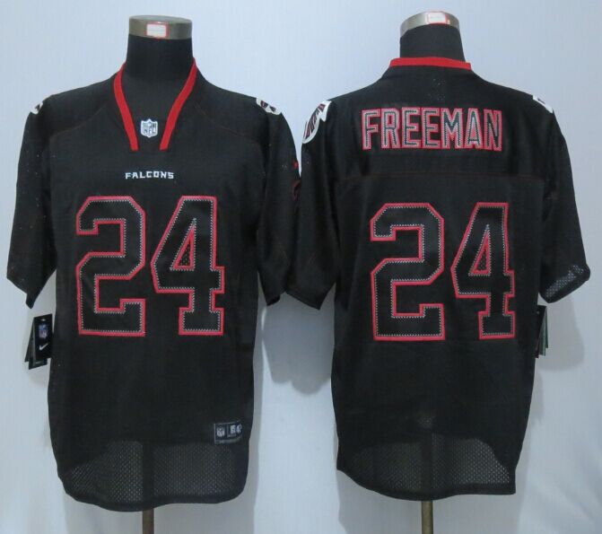 Nike Falcons 24 Devonta Freeman Black Lights Out Elite Jersey