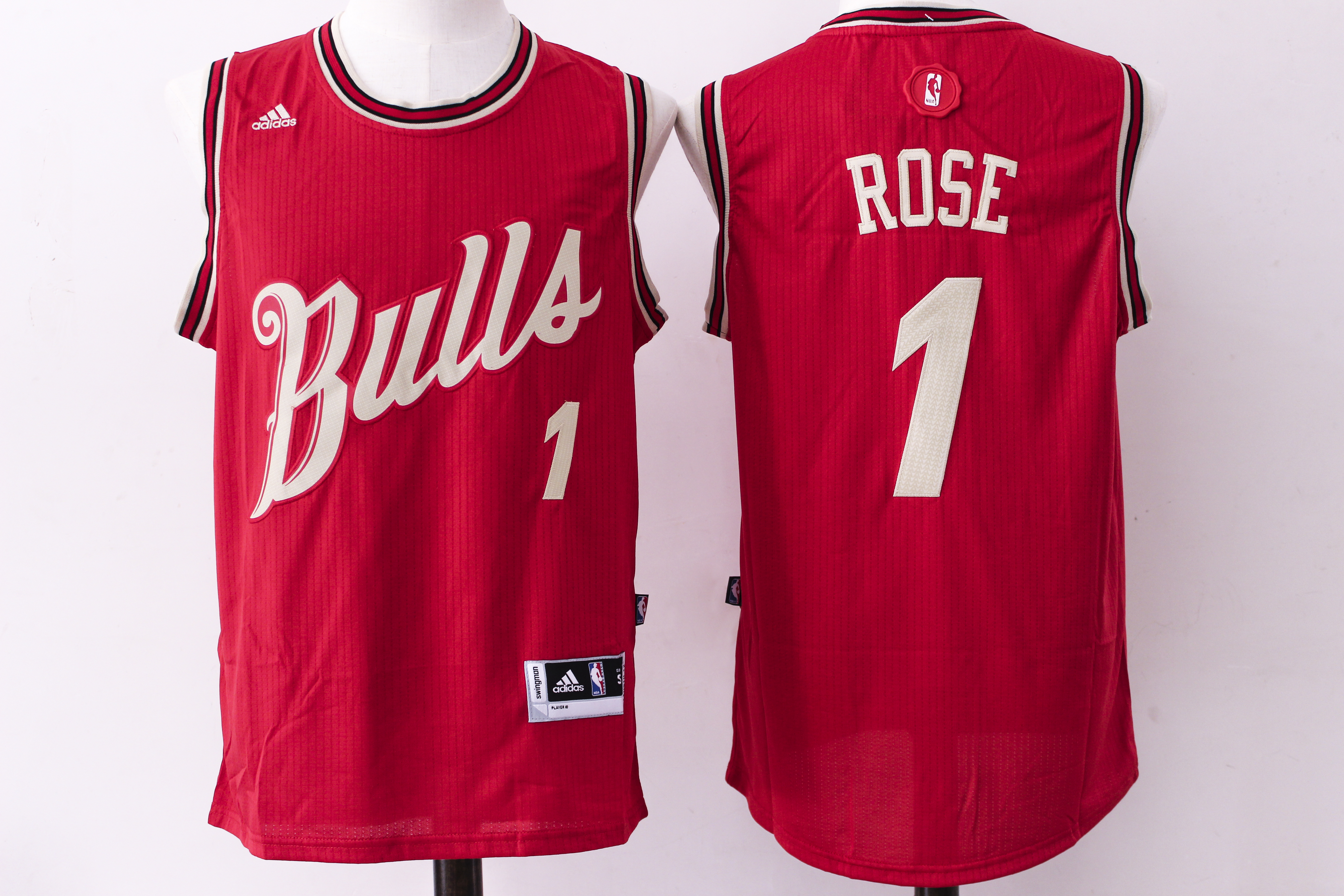 Bulls 1 Derrick Rose Red 2015-16 Christmas Day Swingman Jersey