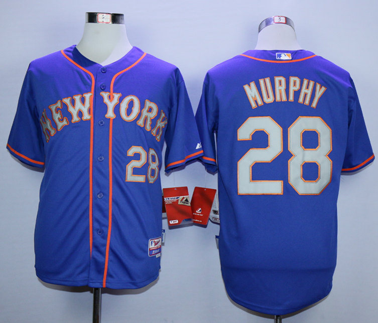 Mets 28 Daniel Murphy Blue Road Cool Base Jersey
